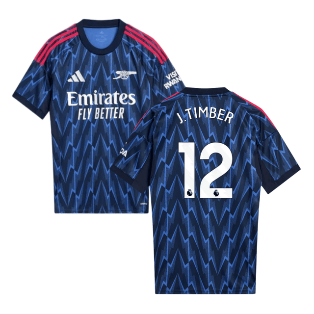 Jurrien Timber #12 Arsenal 2025-26 Away Men Jersey – Blue