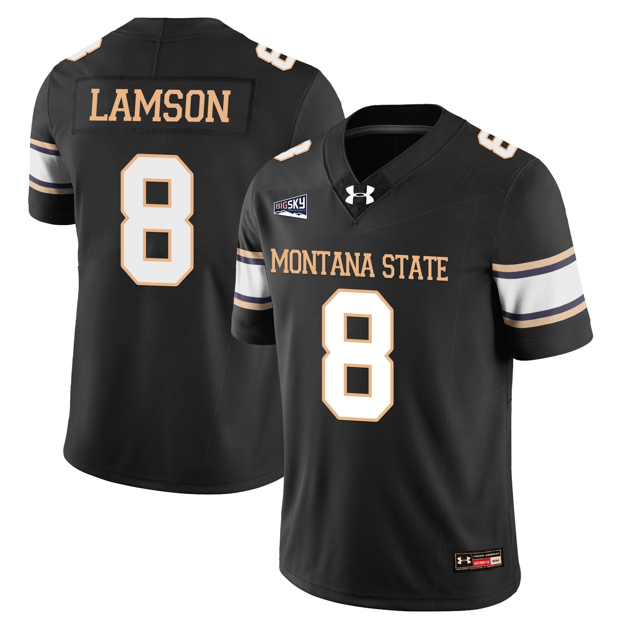 Justin Lamson Jersey #8 Montana State Bobcat Football 2025 Stitched Black