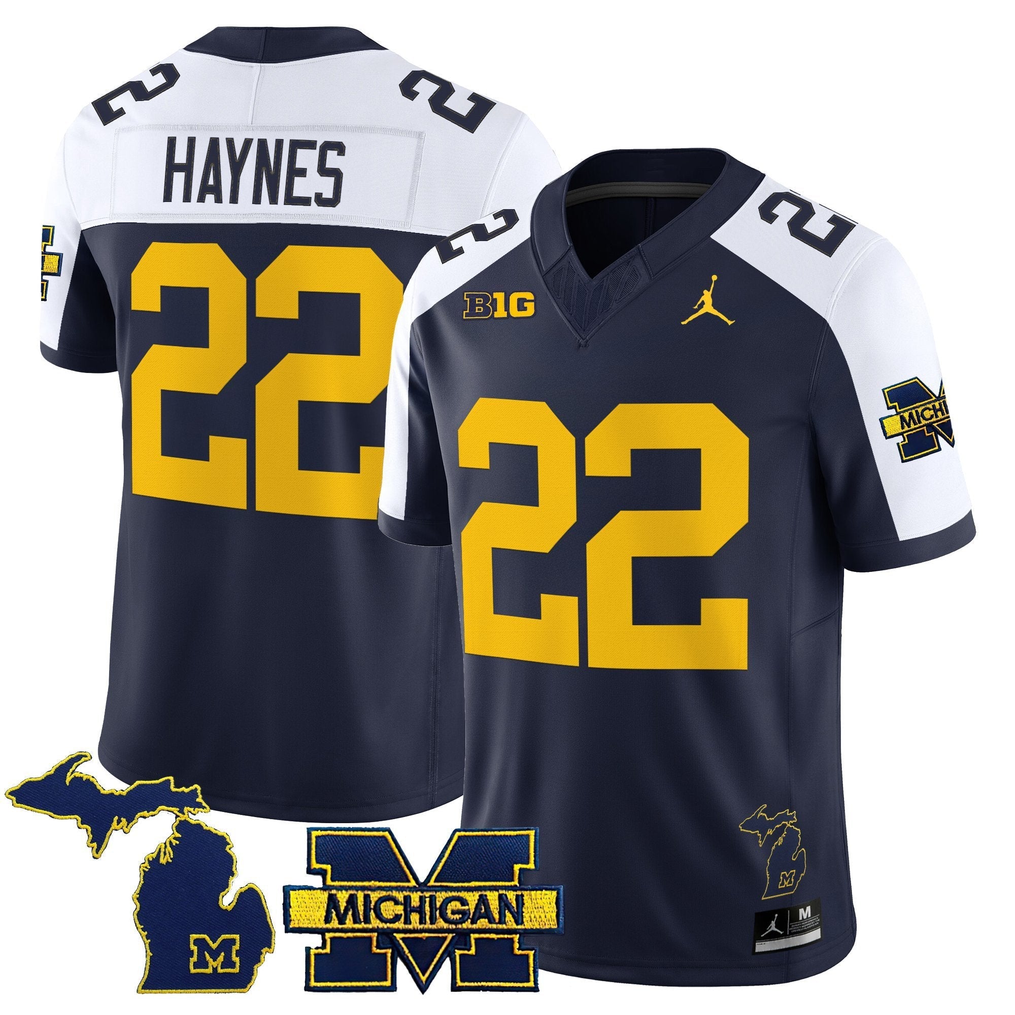 Justice Haynes Jersey #22 Michigan Wolverines 2025 Stitched Navy Alternate