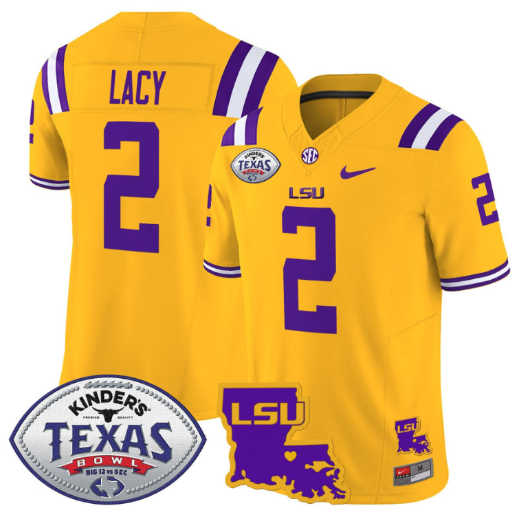 Trey'Dez Green Jersey #14 LSU Tigers 2024 Texas Bowl Football Purple Alternate