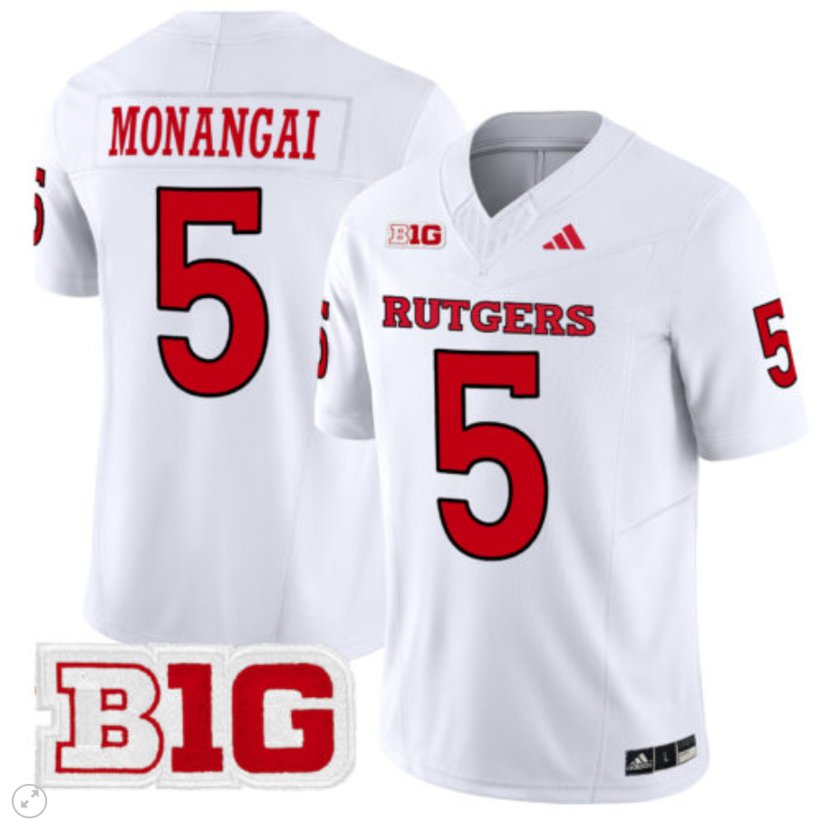 Kyle Monangai Jersey #5 Rutgers Scarlet Knights Vapor Limited Football White