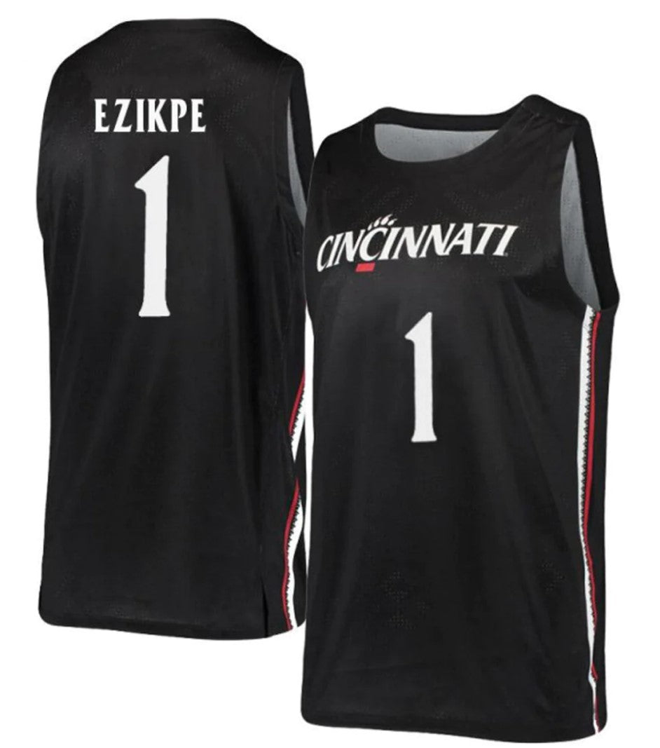 Kalu Ezikpe Jersey Cincinnati Bearcats College Basketball Black #1