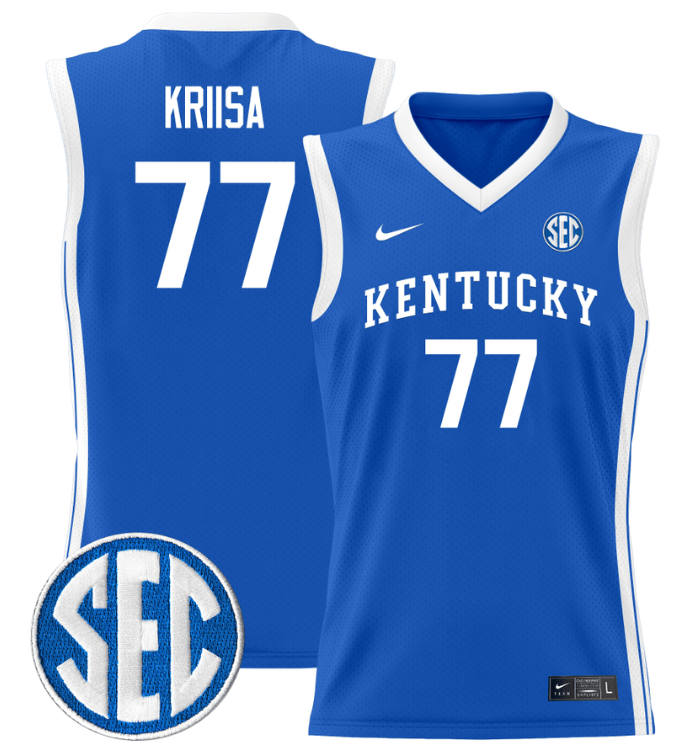 Kerr Kriisa Jersey #77 Kentucky Wildcats Lightweight Basketball White Gold