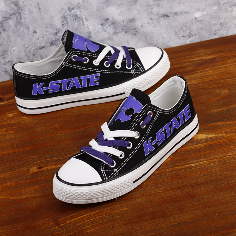Kansas State Wildcats Limited Print NCAA College Students Low Top Canvas Shoes Sport Sneakers 1