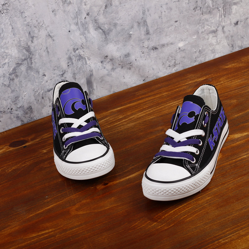 Kansas State Wildcats Limited Print NCAA College Students Low Top Canvas Shoes Sport Sneakers 1