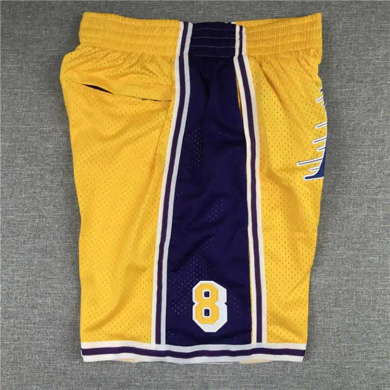 Kobe Bryant 8_24 Yellow Los Angeles Lakers Shorts - Basketball Shorts Store