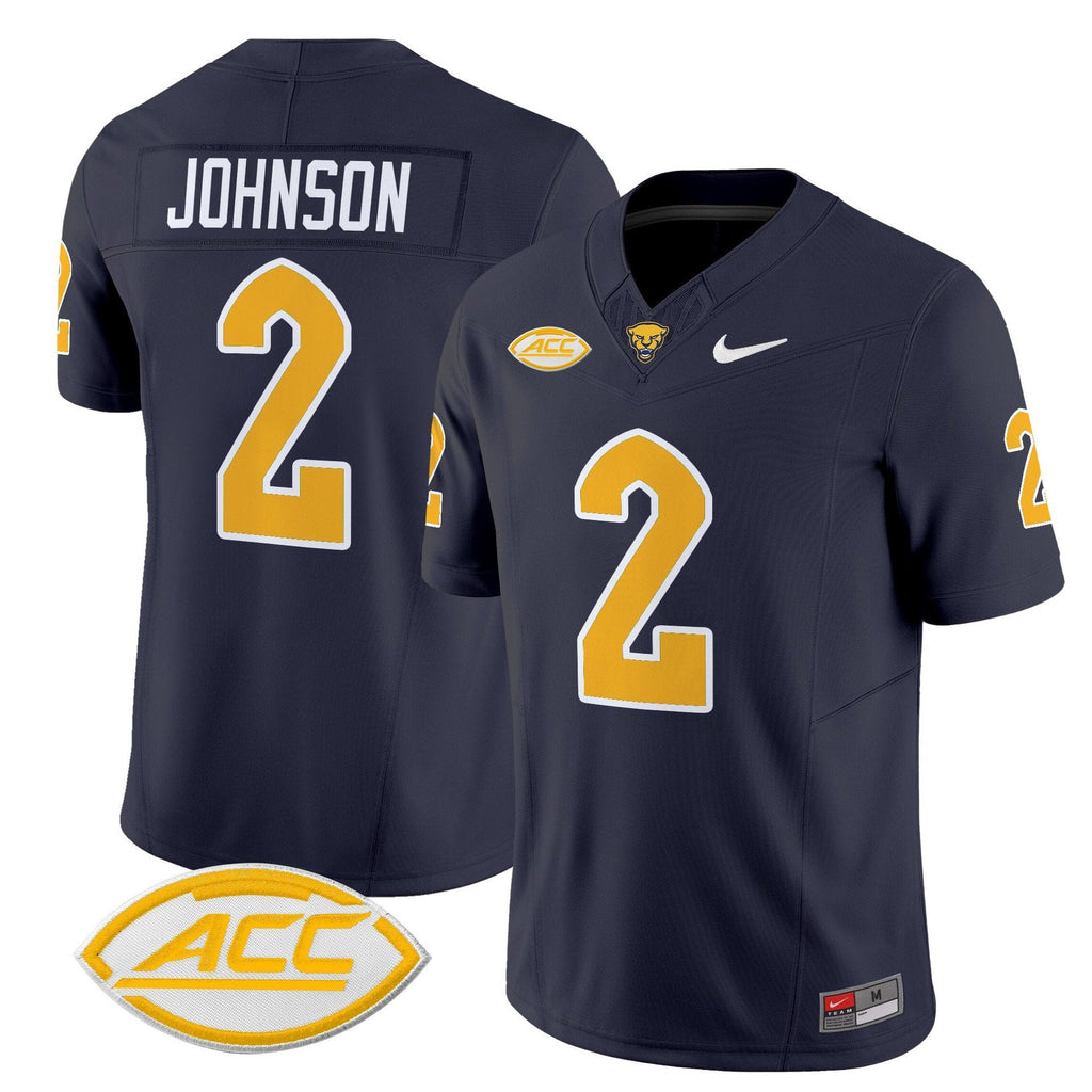 Kenny Johnson Jersey #2 Pittsburgh Panthers 2025 Limited Stitched Navy