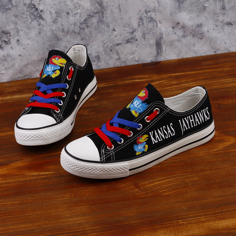 Kansas Jayhawks Limited Print NCAA College Students Low Top Canvas Shoes Sport Sneakers 3