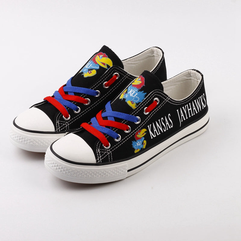 Kansas Jayhawks Limited Print NCAA College Students Low Top Canvas Shoes Sport Sneakers 3