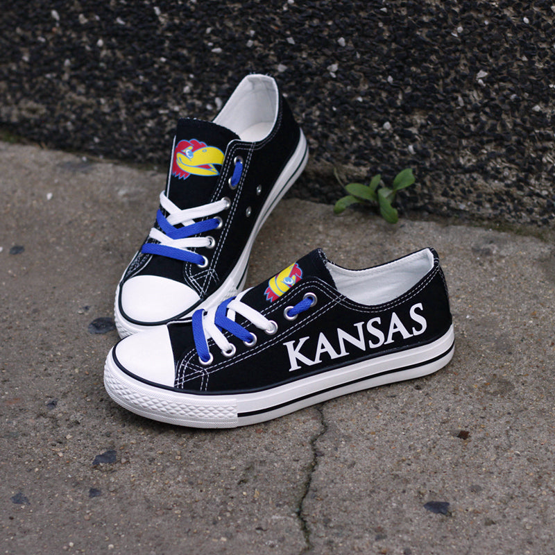 Kansas Jayhawks Limited Print NCAA College Students Low Top Canvas Shoes Sport Sneakers 1