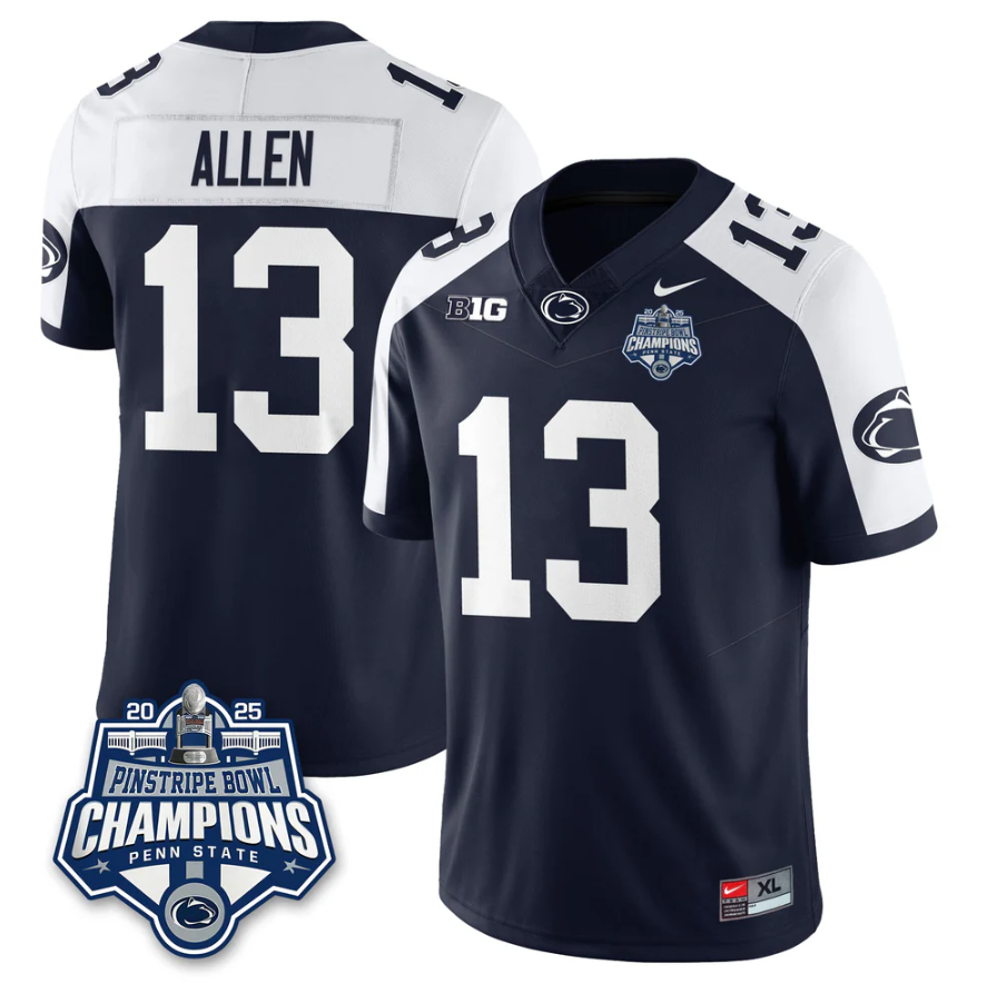 Kaytron Allen Jersey #13 Penn State 2025 Pinstripe Bowl Champions Stitched