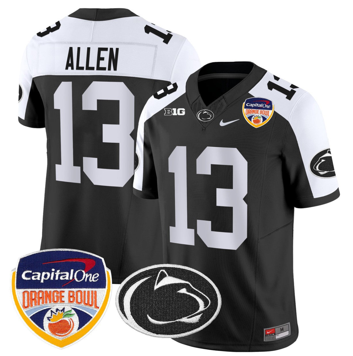 Kaytron Allen Jersey #13 Penn State Orange Bowl Patch Stitched Black Alternate