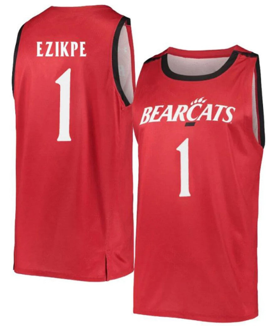 Kalu Ezikpe Jersey Cincinnati Bearcats College Basketball Red #1