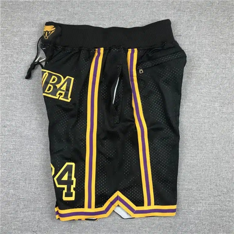 Kobe Bryant 8 24 Los Angeles Lakers MAMBA Black Shorts - Basketball Shorts Store