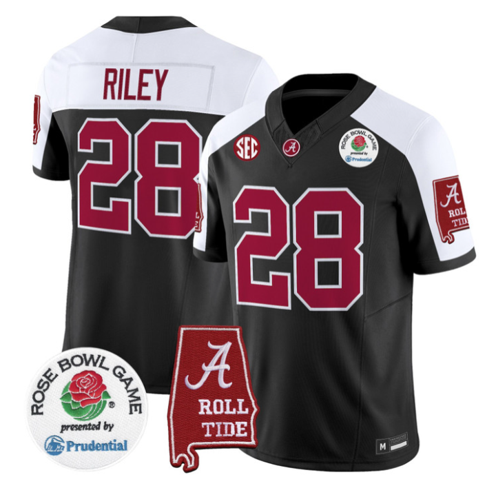 Kevin Riley Jersey #28 Alabama Crimson Tide 2026 Rose Bowl Patch Stitched