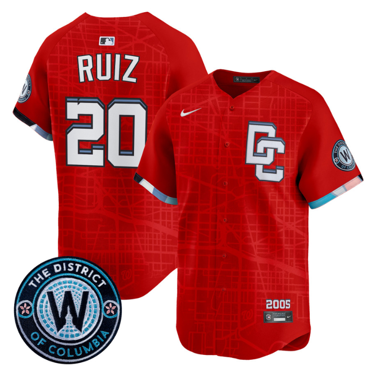 Keibert Ruiz Jersey #20 Washington Nationals 2025 City Connect Premier Limited Stitched Red