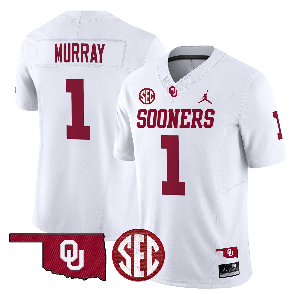 Kyler Murray Jersey #1 Oklahoma Sooners 2025 Limited Stitched White