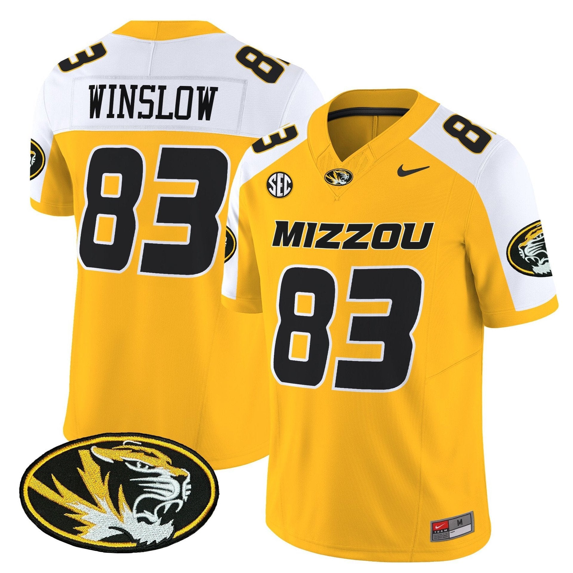 Kellen Winslow Jersey #83 Missouri Tigers 2025 Vapor Limited Stitched Gold Alter