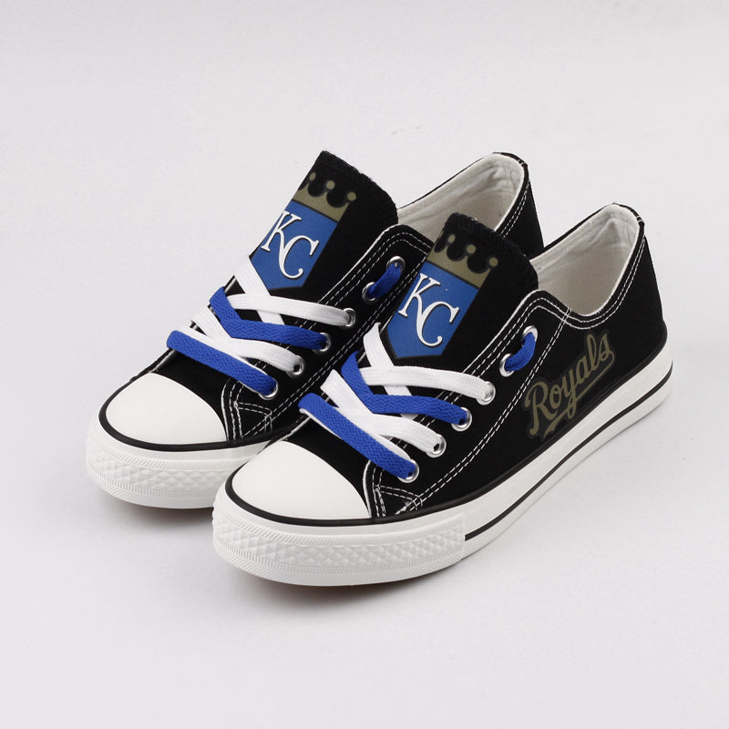 Kansas City Royals Limited Print MLB Baseball Fans Low Top Canvas Shoes Sport Sneakers T-DAC110H