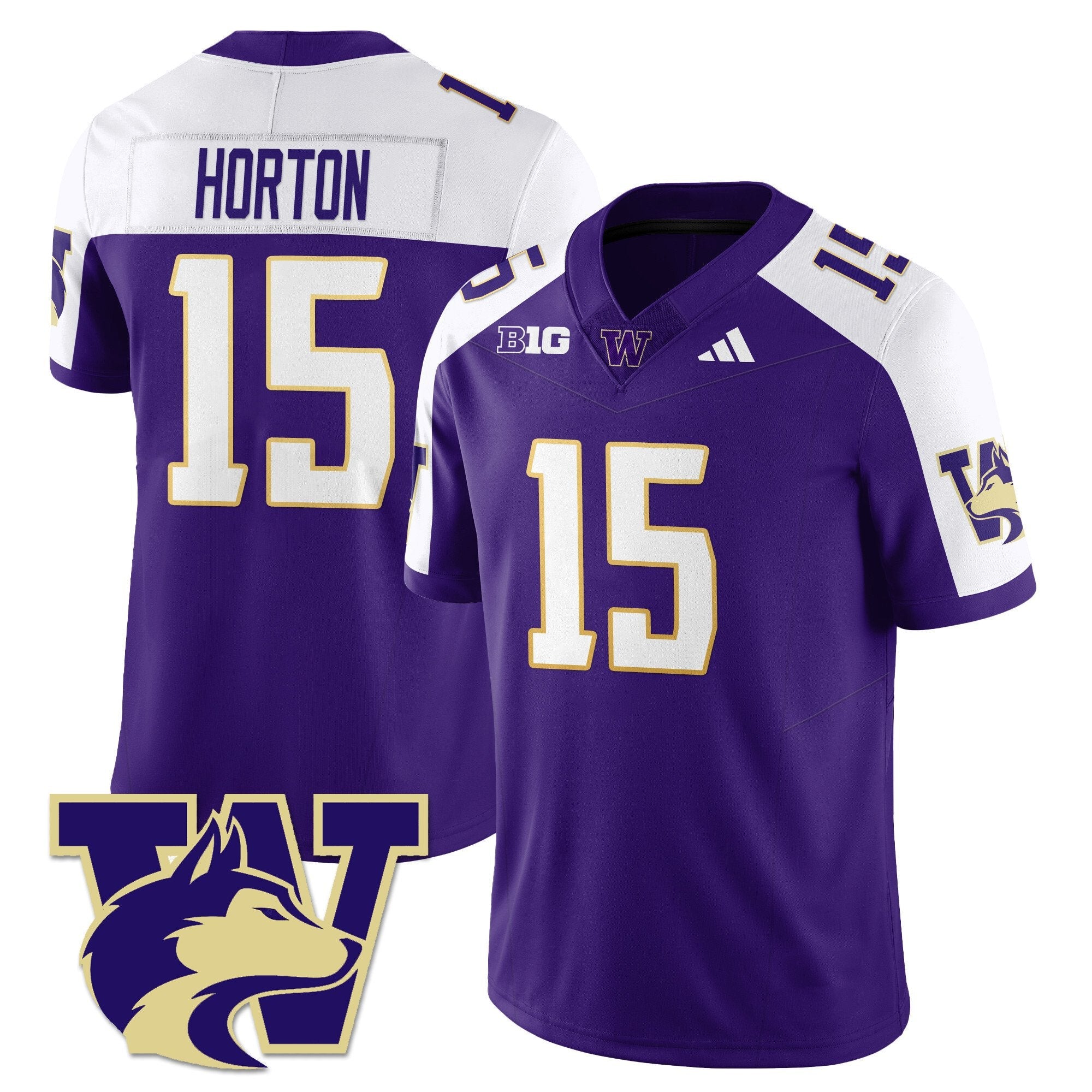 Kai Horton Jersey #15 Washington Husky Football 2025 Stitched Alternate