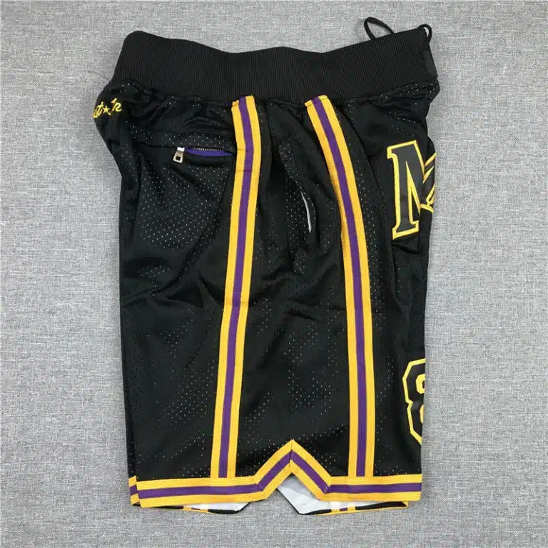 Kobe Bryant 8 24 Los Angeles Lakers MAMBA Black Shorts - Basketball Shorts Store