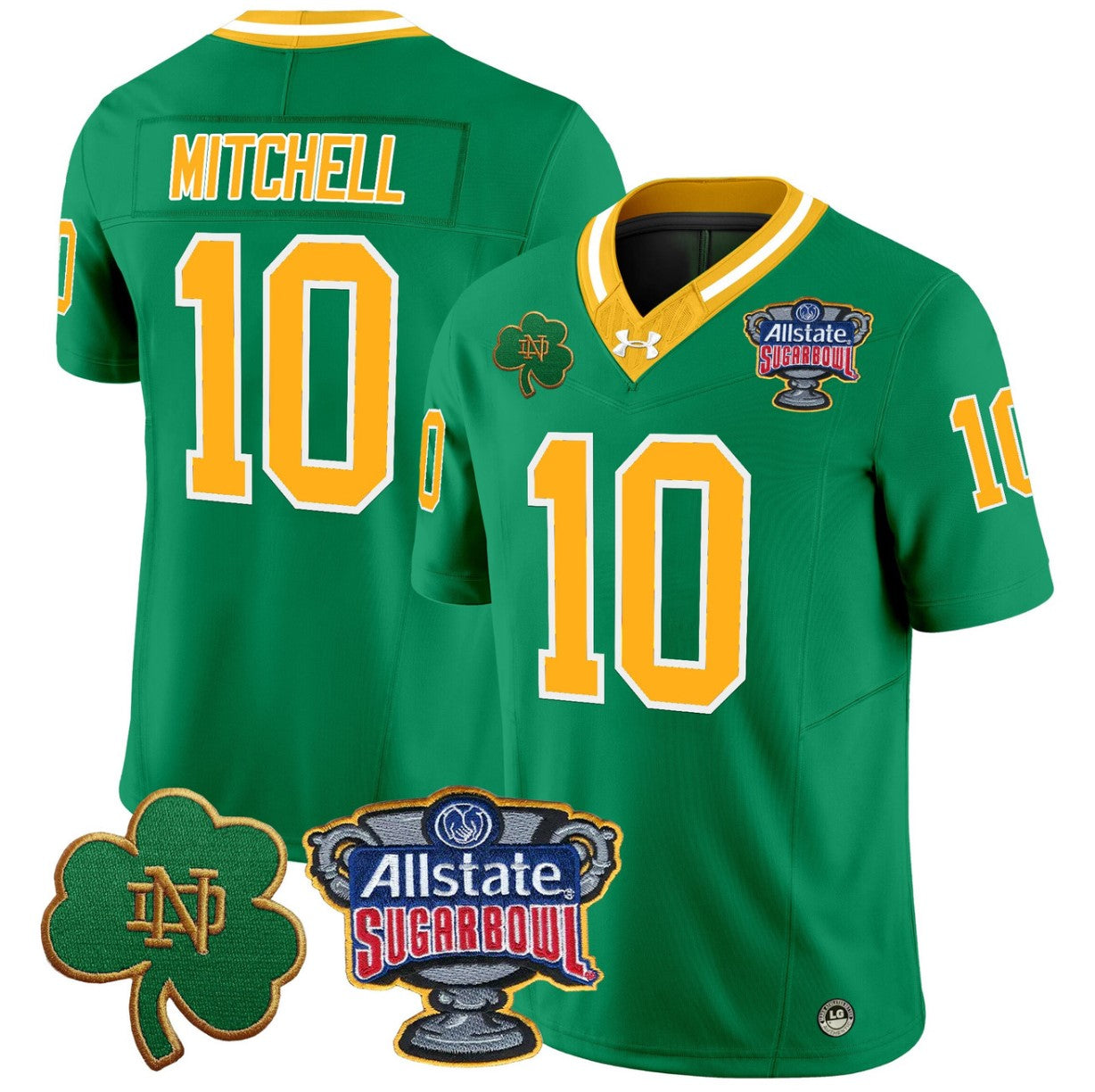 Kris Mitchell Jersey #10 Notre Dame 2024 Sugar Bowl Patch V2 Throwback