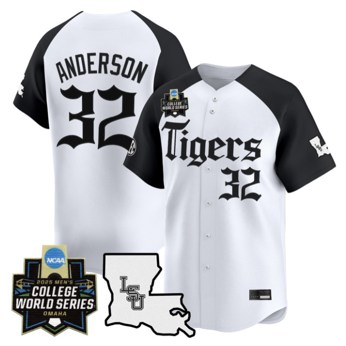 Kade Anderson Jersey #32 LSU Tigers 2025 World Series Gothic Geaux Edition
