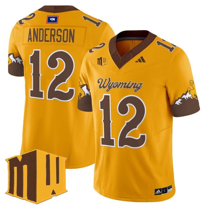 Kaden Anderson Jersey #12 Wyoming Cowboys 2025 Vapor Limited Stitched Gold Limited