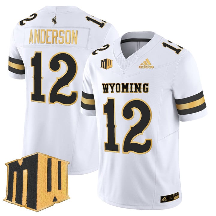 Kaden Anderson Jersey #12 Wyoming Cowboys 2025 Gold Vapor Stitched