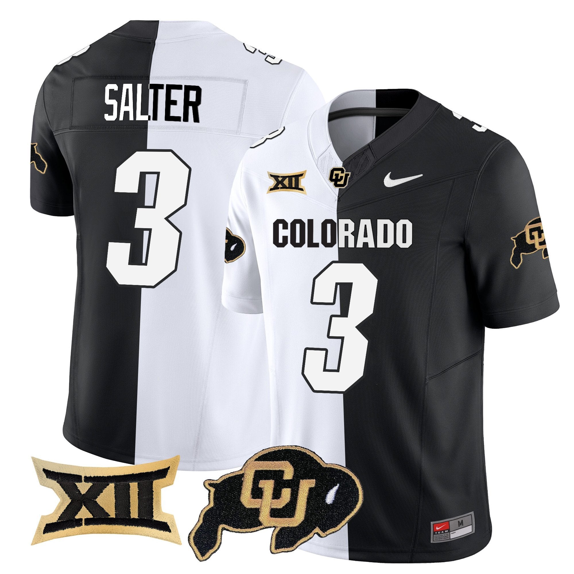 Kaidon Salter Jersey #3 Colorado Buffaloes 2025 Vapor Limited Stitched Stripeout