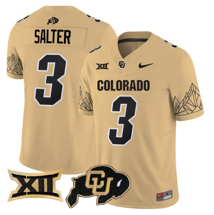 Kaidon Salter Jersey #3 Colorado Buffaloes 2025 Limited V2 Stitched Gold