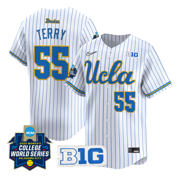 Kaitlyn Terry Jersey #55 UCLA Bruins Softball 2025 World Series Stitched Pinstripe