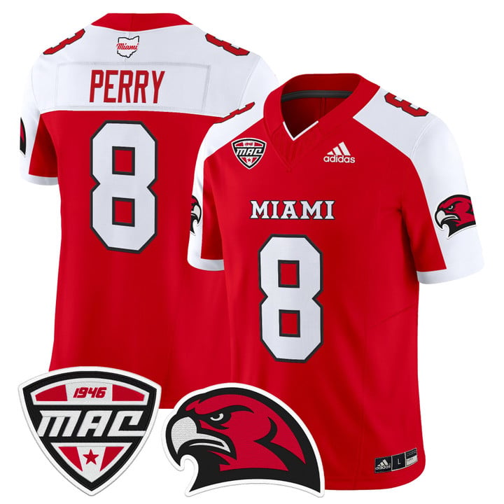 Kam Perry Jersey #8 Miami OH RedHawks 2025 Vapor Limited Stitched
