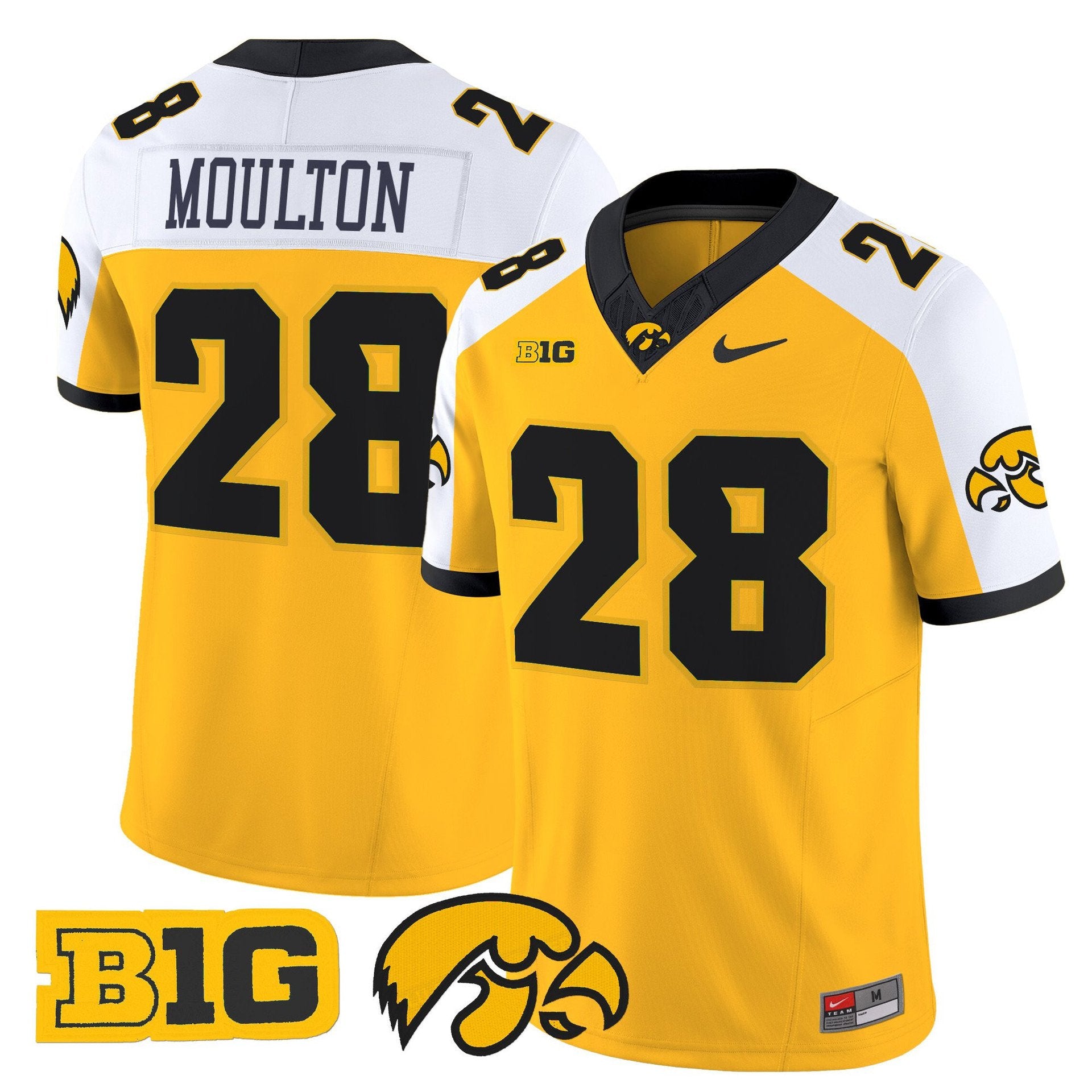 Kamari Moulton Jersey #28 Iowa Hawkeyes 2025 Limited Stitched Gold Alternate
