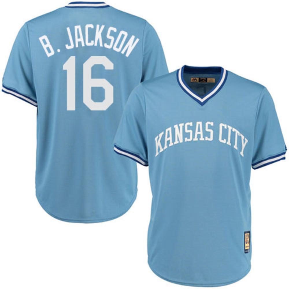 Kansas City Royals Bo Jackson Blue Throwback Pullover Jersey