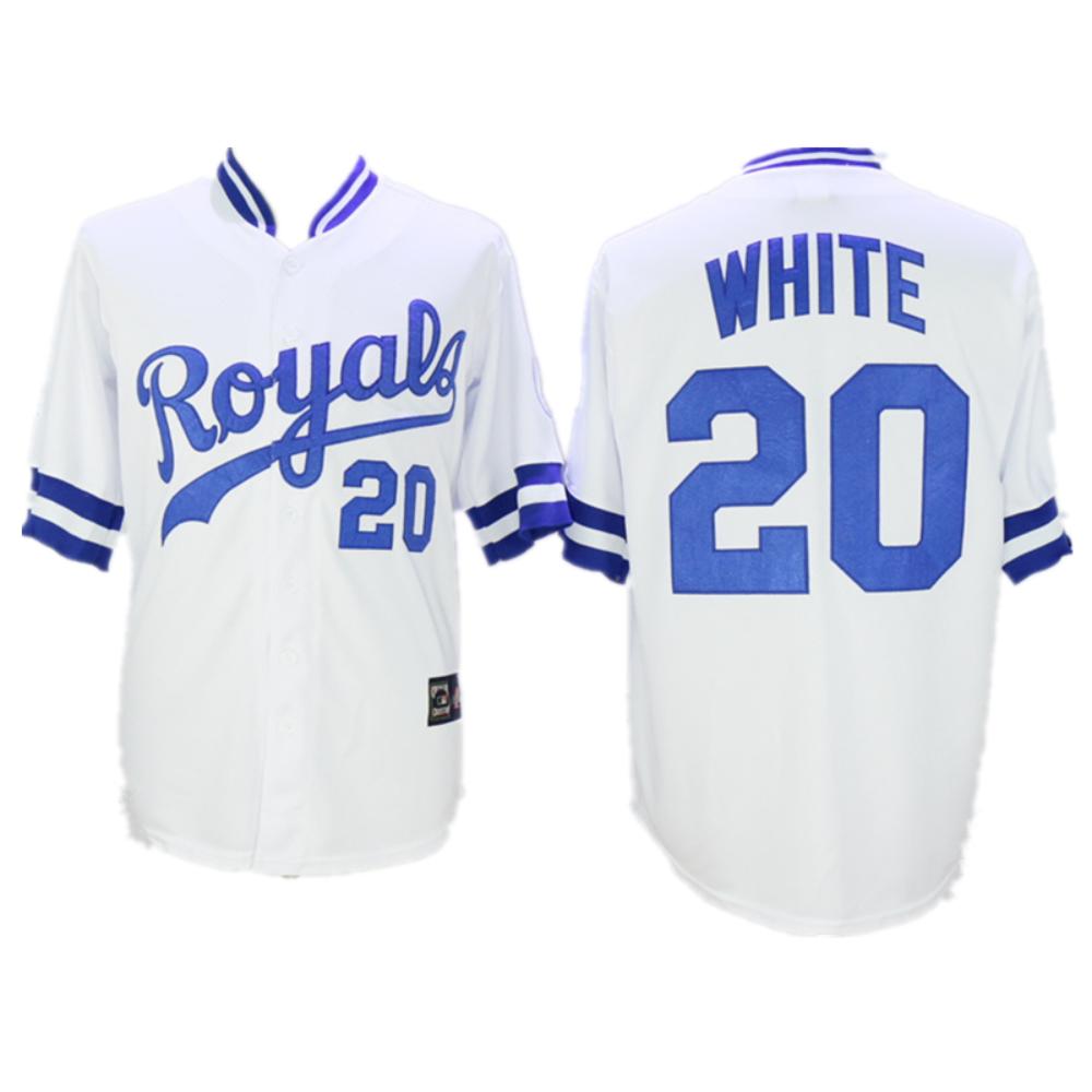 Kansas City Royals Frank White White Throwback Jersey