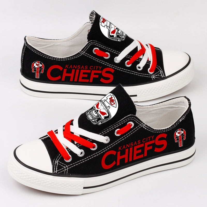Kansas City Chiefs Low Top Canvas Sport Sneakers Shoes For Men Women Fans