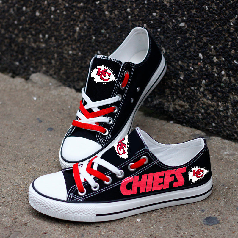 Kansas City Chiefs Low Top Canvas Sport Sneakers Shoes For Men Women Fans