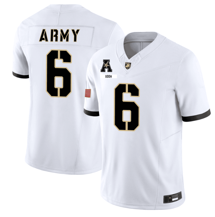 Kanye Udoh Jersey #6 Army Black Knights 101st Airborne Division Honoring White