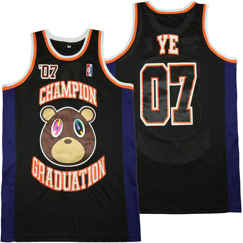 Kanye West Graduation Champion Basketball Jersey Black