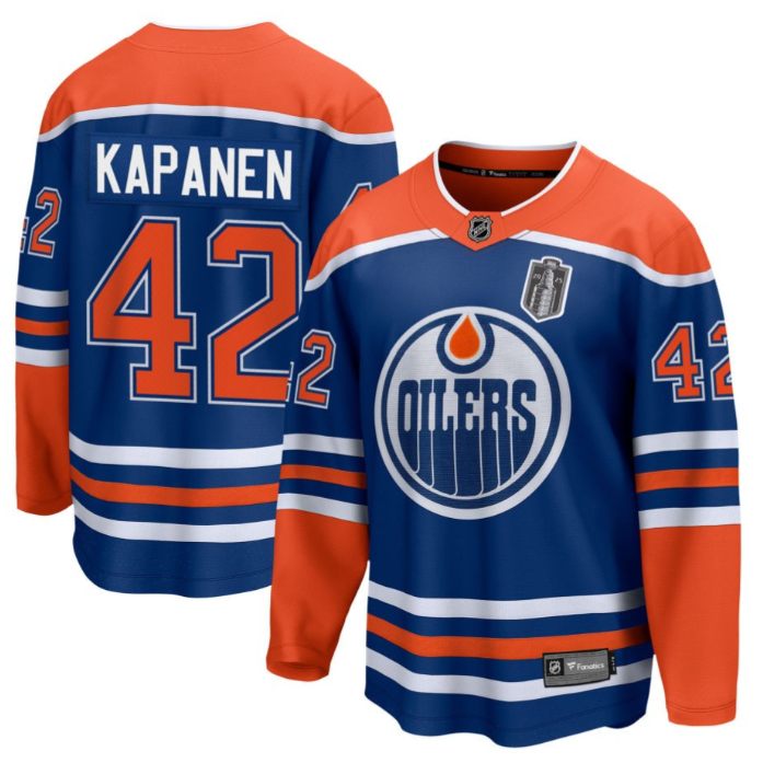Kasperi Kapanen 42 Edmonton Oilers 2025 Stanley Cup Final Home Breakaway Men Jersey Royal