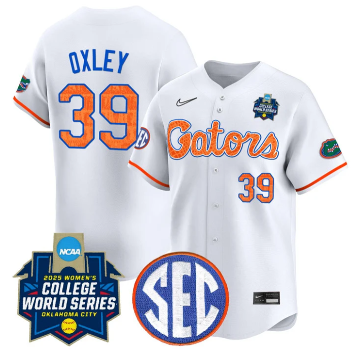 Katelynn Oxley Jersey #39 Florida Gators Softball 2025 World Series Stitched White Limited