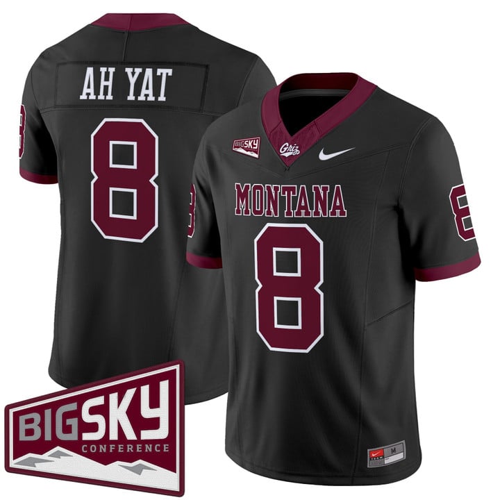 Keali'i Ah Yat Jersey #8 Montana Grizzlies 2025 Vapor Limited Stitched Black Alter