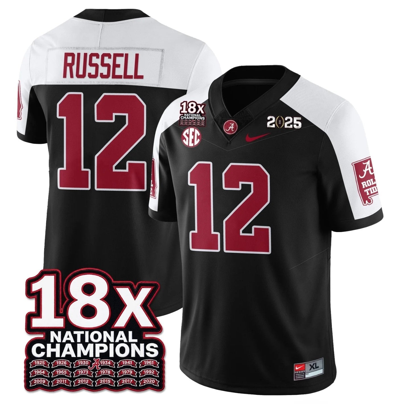 Keelon Russell Jersey #12 Alabama Crimson 18x-Time National Champions