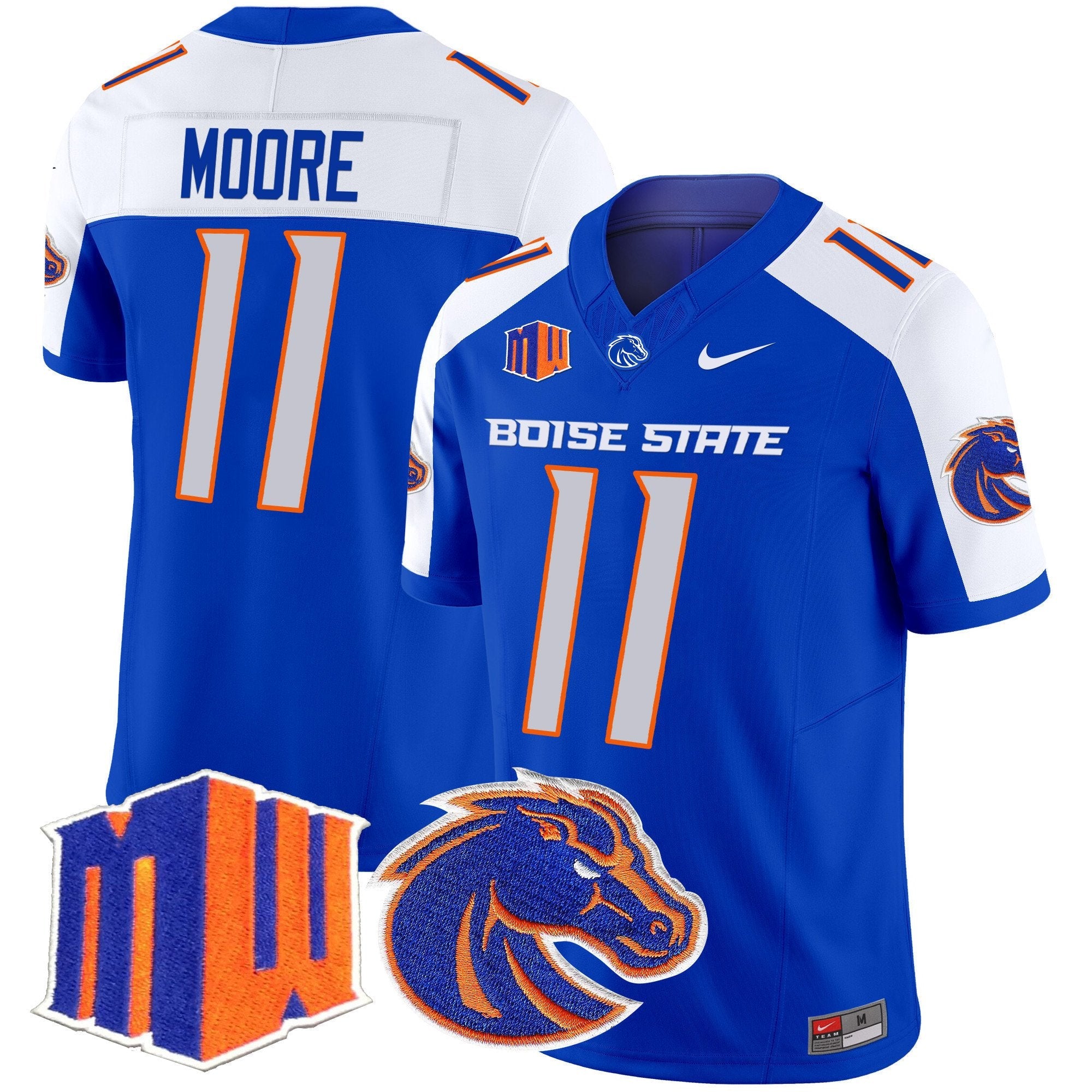Kellen Moore Jersey #11 Boise State Broncos 2025 Vapor Stitched Royal Alternate