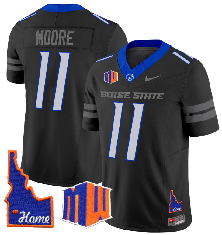 Kellen Moore Jersey #11 Boise State Broncos 2024 Home Patch Vapor Football Black