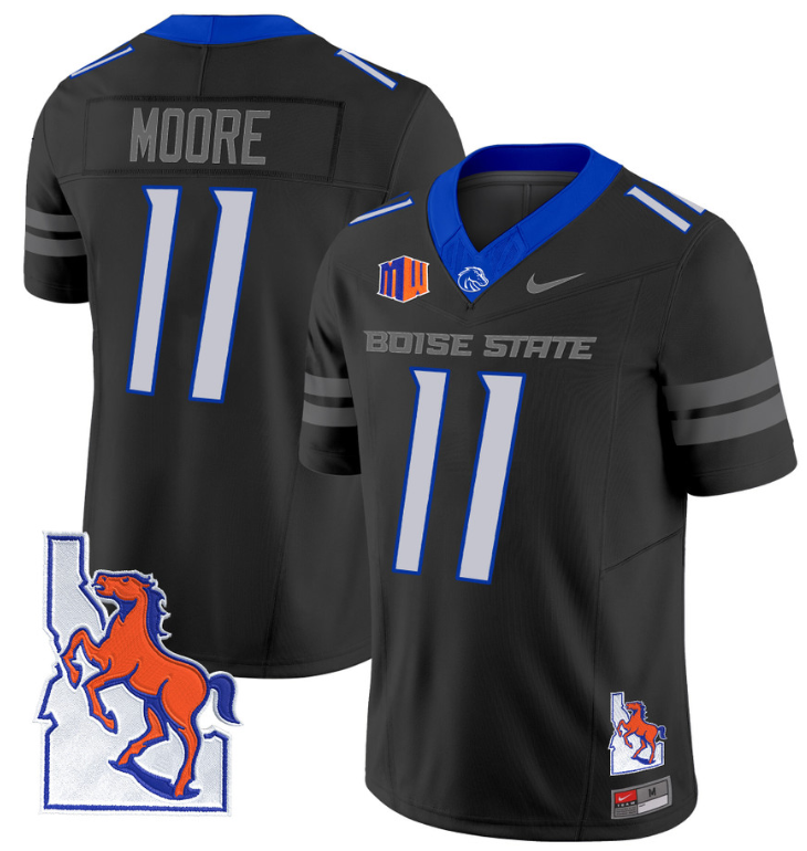 Kellen Moore Jersey #11 Boise State Broncos 2024 Map Patch Vapor Football Black