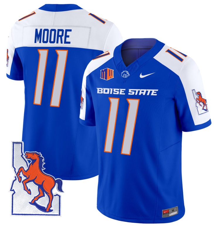 Kellen Moore Jersey #11 Boise State Broncos 2024 Map Patch Vapor Football Royal Alternate