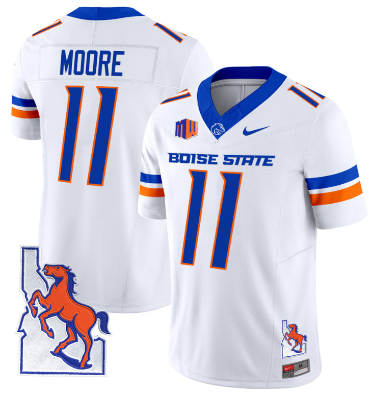 Kellen Moore Jersey #11 Boise State Broncos 2024 Map Patch Vapor Football White