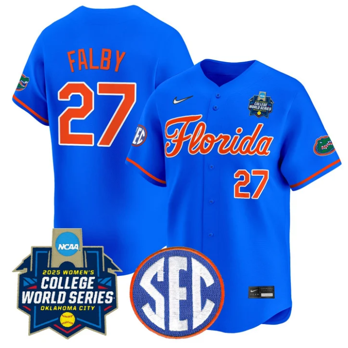 Kendra Falby Jersey #27 Florida Gators Softball 2025 World Series Stitched Royal